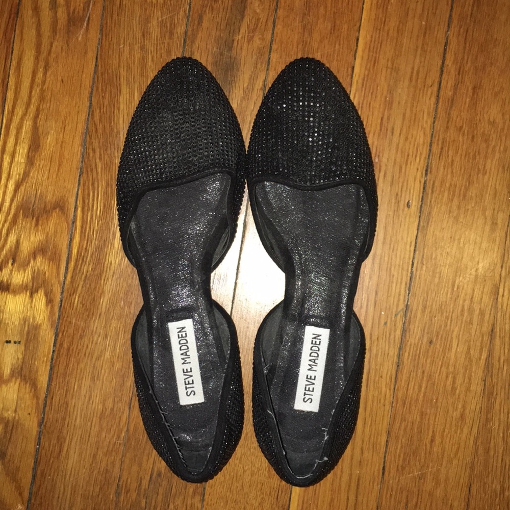 Steve Madden Black Studded D’Orsay Flats